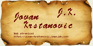 Jovan Krstanović vizit kartica